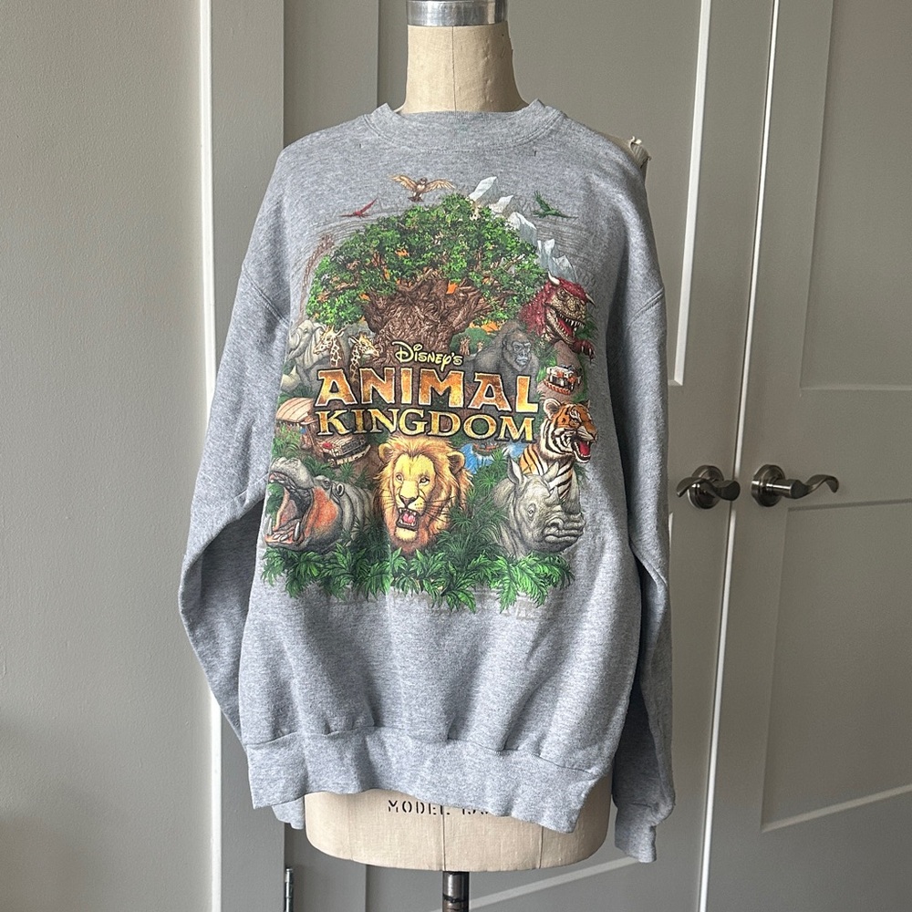 Disney Animal Kingdom Gray Crewneck Sweater